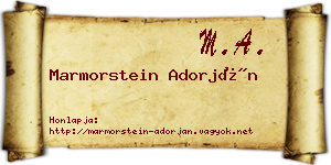 Marmorstein Adorján névjegykártya